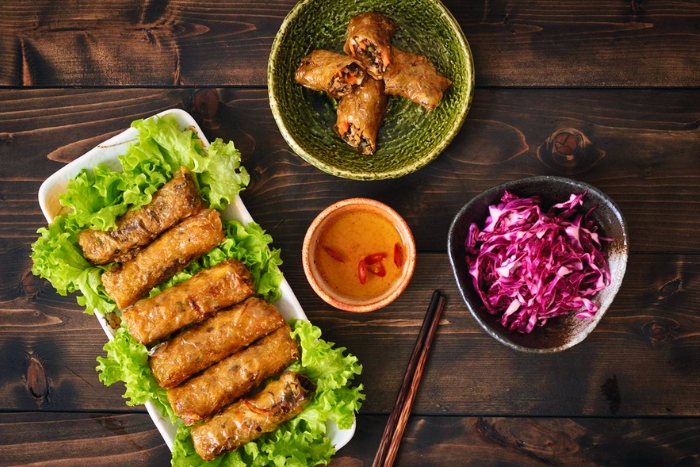 Authentic Vietnamese fried spring rolls, a beloved local specialty