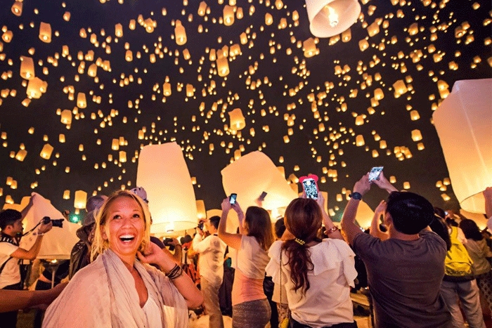 Visit Chiang Mai, Thailand in November to join the Yi Peng Lantern Festival