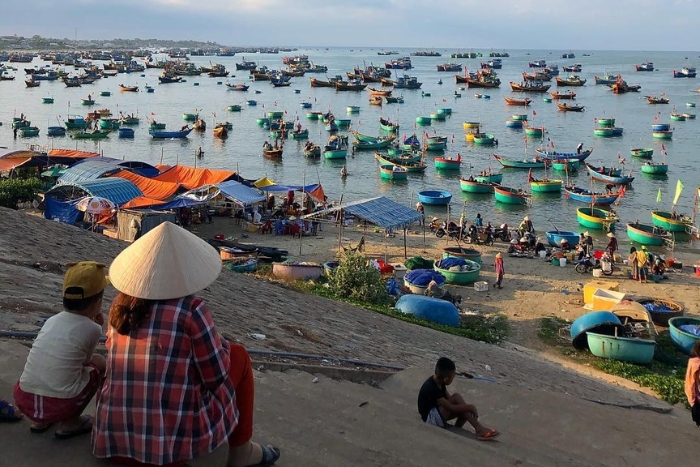 The fishing village of Mui Ne seen from above