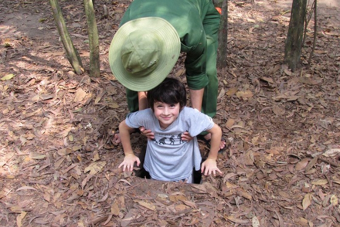 Exploring the Cu Chi Tunnels: one of the best activities to do in Vietnam with kids