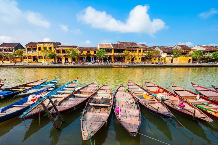 Vietnamese coastline under a clear April sky