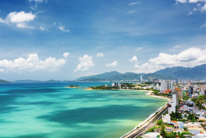 Panoramic bay of Nha Trang bathed in sunshine